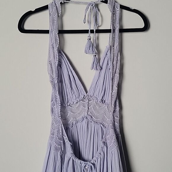 NWT Free People 200 Degree Mini Dress XS Boho CottageCore Sexy Backless Crochet - Picture 6 of 12